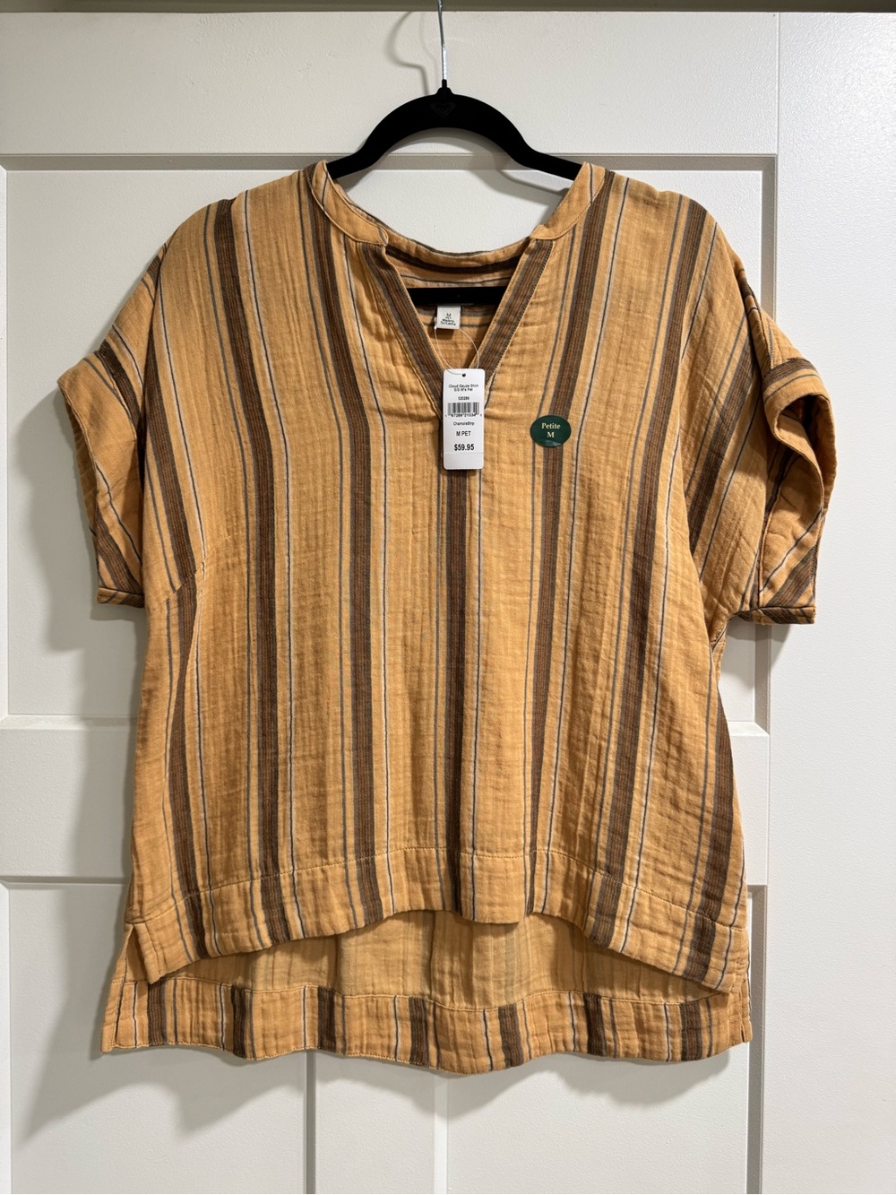 L.L. Bean Women's Mustard Cloud Gauze Shirt Size Medium Petite